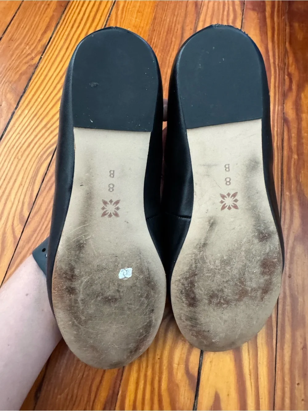 BCBG Black Ankle-Strap Ballet Flats